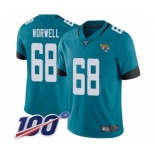 Youth Jacksonville Jaguars #68 Andrew Norwell Teal Green Alternate Vapor Untouchable Limited Player 100th Season Football Jersey