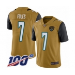 Youth Jacksonville Jaguars #7 Nick Foles Limited Gold Rush Vapor Untouchable 100th Season Football Jersey