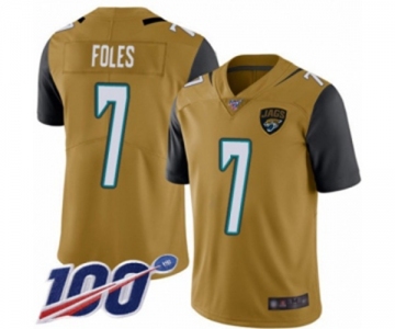 Youth Jacksonville Jaguars #7 Nick Foles Limited Gold Rush Vapor Untouchable 100th Season Football Jersey