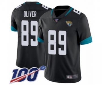 Youth Jacksonville Jaguars #89 Josh Oliver Black Team Color Vapor Untouchable Limited Player 100th Season Football Jersey