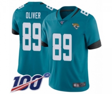 Youth Jacksonville Jaguars #89 Josh Oliver Teal Green Alternate Vapor Untouchable Limited Player 100th Season Football Jersey