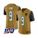 Youth Jacksonville Jaguars #9 Logan Cooke Limited Gold Rush Vapor Untouchable 100th Season Football Jersey