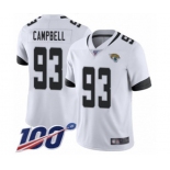 Youth Jacksonville Jaguars #93 Calais Campbell White Vapor Untouchable Limited Player 100th Season Football Jersey