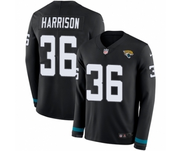 Youth Nike Jacksonville Jaguars #36 Ronnie Harrison Limited Black Therma Long Sleeve NFL Jersey