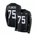 Youth Nike Jacksonville Jaguars #75 Ereck Flowers Limited Black Therma Long Sleeve NFL Jersey