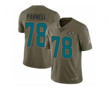 Youth Nike Jacksonville Jaguars #78 Jermey Parnell Limited Olive 2017 Salute to Service NFL Jersey