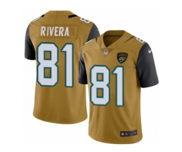 Youth Nike Jacksonville Jaguars #81 Mychal Rivera Limited Gold Rush Vapor Untouchable NFL Jersey