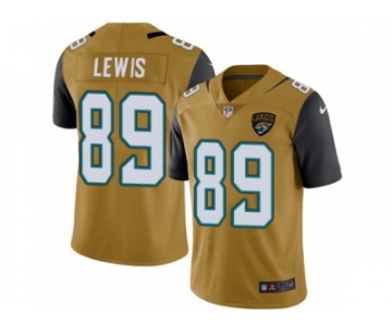 Youth Nike Jacksonville Jaguars #89 Marcedes Lewis Limited Gold Rush NFL Jersey