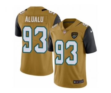 Youth Nike Jacksonville Jaguars #93 Tyson Alualu Limited Gold Rush NFL Jersey