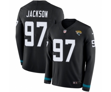 Youth Nike Jacksonville Jaguars #97 Malik Jackson Limited Black Therma Long Sleeve NFL Jersey