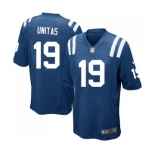 Men's Indianapolis Colts #19 Johnny Unitas Game Royal Blue Team Color Football Jersey