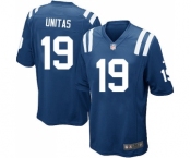 Men's Indianapolis Colts #19 Johnny Unitas Game Royal Blue Team Color Football Jersey