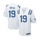 Men's Indianapolis Colts #19 Johnny Unitas Game White Football Jersey