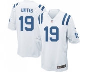 Men's Indianapolis Colts #19 Johnny Unitas Game White Football Jersey