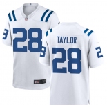 Men's Indianapolis Colts #28 Taylor Game White Football Jersey