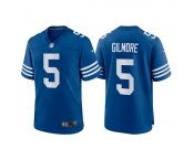 Men's Indianapolis Colts #5 Stephon Gilmore Royal Stitched Game Jersey