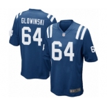 Men's Indianapolis Colts #64 Mark Glowinski Game Royal Blue Team Color Football Jersey