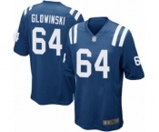 Men's Indianapolis Colts #64 Mark Glowinski Game Royal Blue Team Color Football Jersey