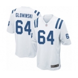 Men's Indianapolis Colts #64 Mark Glowinski Game White Football Jersey