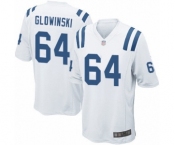 Men's Indianapolis Colts #64 Mark Glowinski Game White Football Jersey