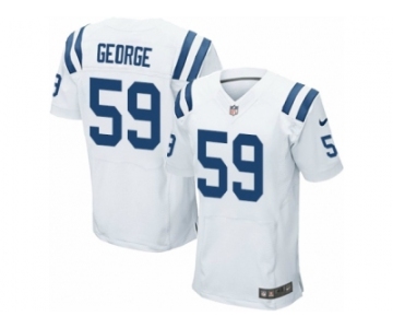 Men Nike Indianapolis Colts #59 Jeremiah George Elite White NFL Jersey