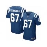 Men Nike Indianapolis Colts #67 Jeremy Vujnovich Elite Royal Blue Team Color NFL Jersey