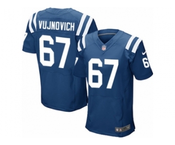 Men Nike Indianapolis Colts #67 Jeremy Vujnovich Elite Royal Blue Team Color NFL Jersey