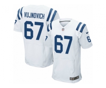 Men Nike Indianapolis Colts #67 Jeremy Vujnovich Elite White NFL Jersey