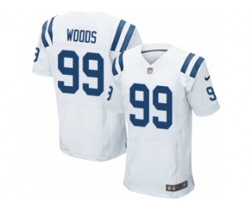 Men Nike Indianapolis Colts #99 Al Woods Elite White NFL Jersey