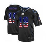 Men's Indianapolis Colts #19 Johnny Unitas Elite Black USA Flag Fashion Football Jersey