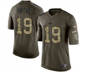 Men's Indianapolis Colts #19 Johnny Unitas Elite Green Salute to Service Football Jersey