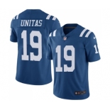 Men's Indianapolis Colts #19 Johnny Unitas Elite Royal Blue Rush Vapor Untouchable Football Jersey