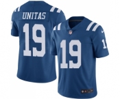 Men's Indianapolis Colts #19 Johnny Unitas Elite Royal Blue Rush Vapor Untouchable Football Jersey