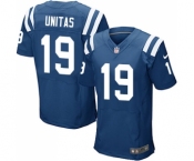 Men's Indianapolis Colts #19 Johnny Unitas Elite Royal Blue Team Color Football Jersey