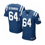 Men's Indianapolis Colts #64 Mark Glowinski Elite Royal Blue Team Color Football Jersey