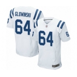 Men's Indianapolis Colts #64 Mark Glowinski Elite White Football Jersey