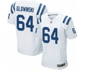 Men's Indianapolis Colts #64 Mark Glowinski Elite White Football Jersey