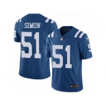 Men's Nike Indianapolis Colts #51 John Simon Elite Royal Blue Rush NFL Jersey