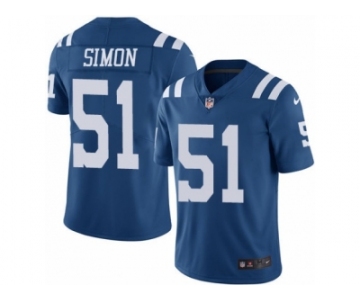 Men's Nike Indianapolis Colts #51 John Simon Elite Royal Blue Rush NFL Jersey