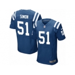 Men's Nike Indianapolis Colts #51 John Simon Elite Royal Blue Team Color NFL Jersey