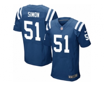 Men's Nike Indianapolis Colts #51 John Simon Elite Royal Blue Team Color NFL Jersey