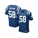 Men's Nike Indianapolis Colts #58 Tarell Basham Elite Royal Blue Team Color NFL Jersey