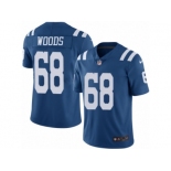 Men's Nike Indianapolis Colts #68 Al Woods Elite Royal Blue Rush NFL Jersey