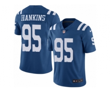 Men's Nike Indianapolis Colts #95 Johnathan Hankins Elite Royal Blue Rush NFL Jersey