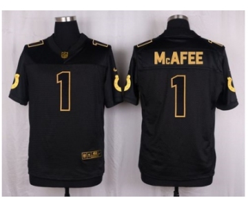 Nike Indianapolis Colts #1 Pat McAfee Black Pro Line Gold Collection Jersey[Elite]