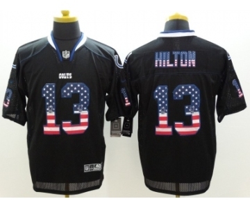 Nike Indianapolis Colts #13 T.Y. Hilton Black Jerseys(USA Flag Fashion Elite)