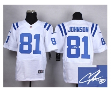 nike jerseys indianapolis colts #81 andre johnson white[Elite][signature]