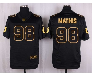 nike nfl indianapolis colts #98 mathis black gold collection[Elite]