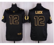 nike nfl jerseys indianapolis colts #12 luck black gold collection[Elite]