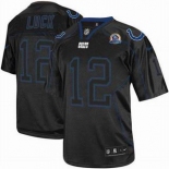 nike nfl jerseys indianapolis colts #12 luck black[Elite lights out 50th Patch]